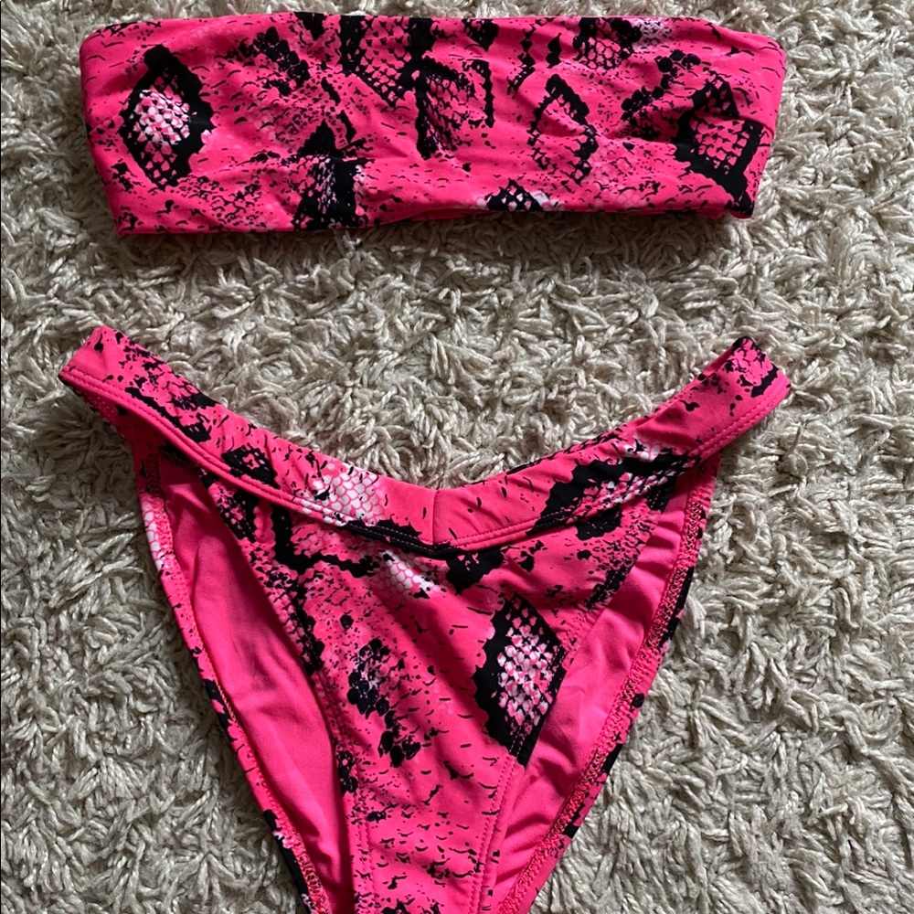 ASOS snake print hot pink bikini!